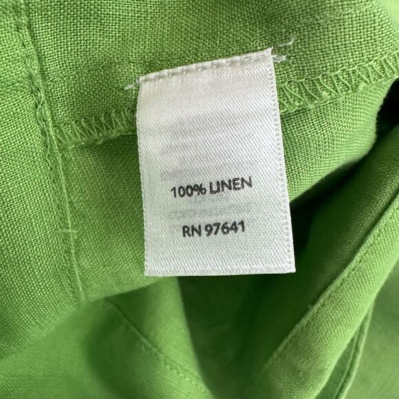 J. Jill Sleeveless Green Linen Dress size Medium - Picture 5 of 6